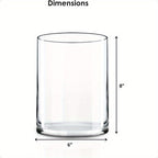 1pc Elegant Cylinder Clear Glass Vase - Heavy-Duty Hurricane Centerpiece with Stable Base