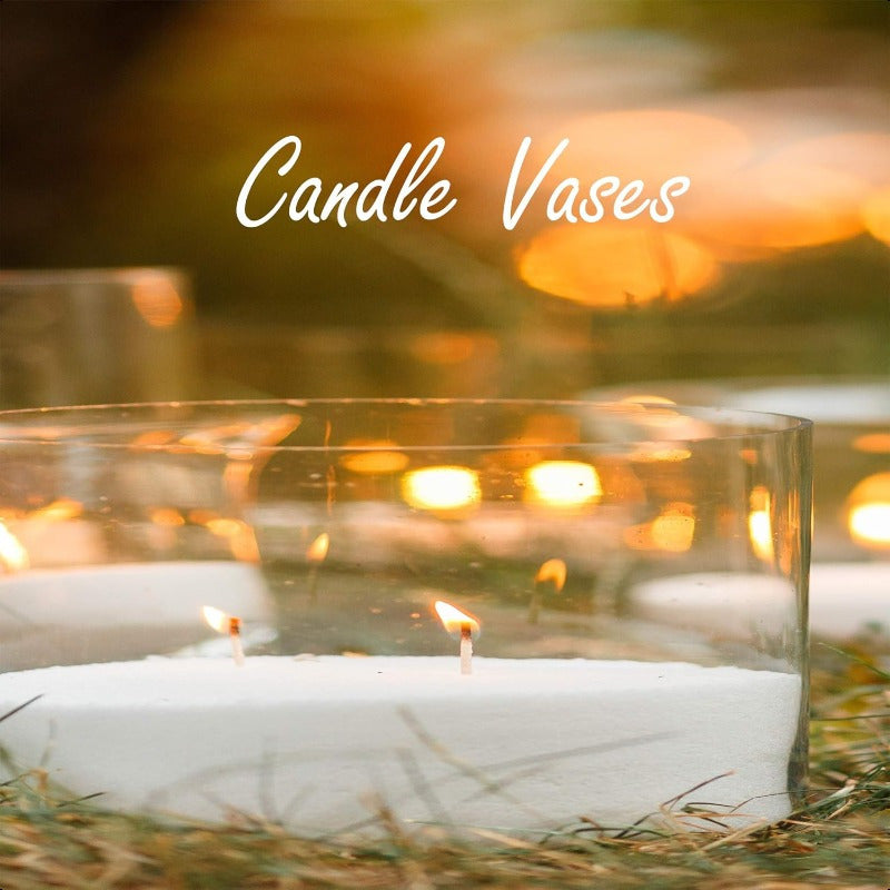 Hand-Blown Crystal Clear Glass Cylinder Vase
